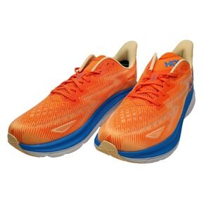 Hoka Clifton 9 Running Shoes Vibrant Orange Imperial Blue 1127895 Men Size 12.5D